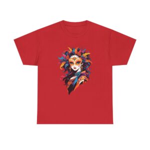 Unisex Tee with a colorful masquerade ball design