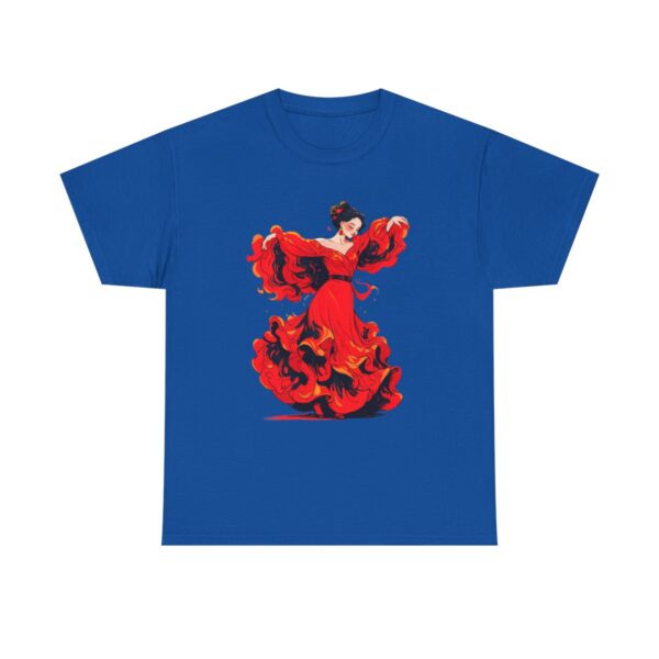 Unisex Tee with flamenco dancer in red dress design