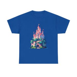 Unisex tee with a fairy tale castle design featuring a whimsical castle