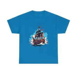 Unisex Tee with a pirate ship in action design