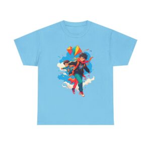 Unisex Tee with kids flying kites design