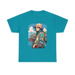 Unisex Tee with a fishing village design