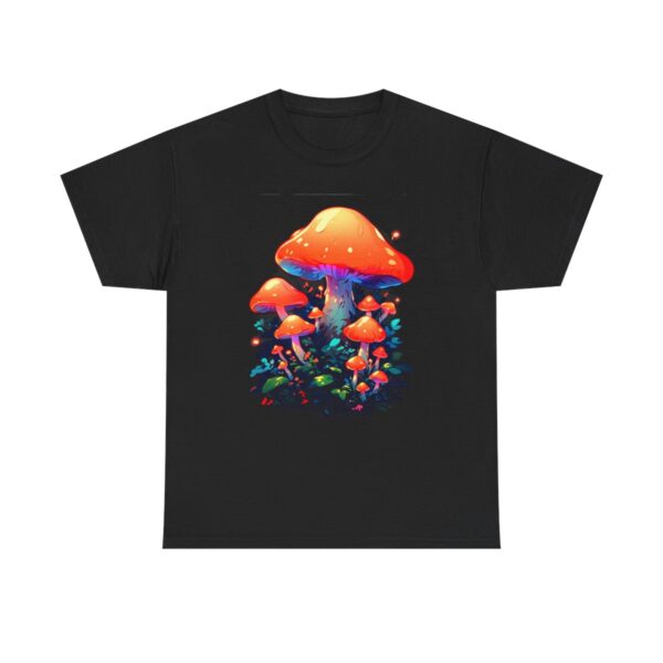 Colorful mushrooms design on a T-shirt