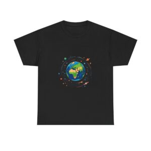 Unisex Tee with a colorful planet Earth design