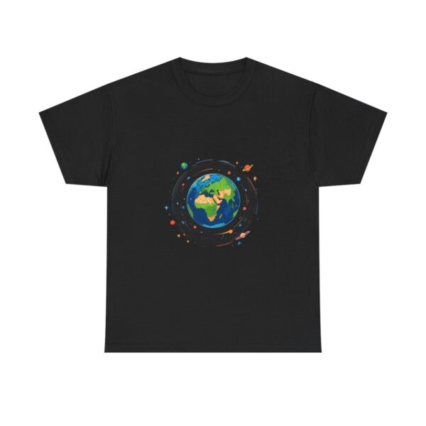 Unisex Tee with a colorful planet Earth design