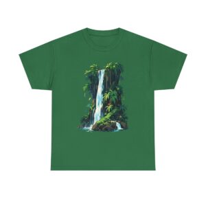 Unisex tee with a waterfall design