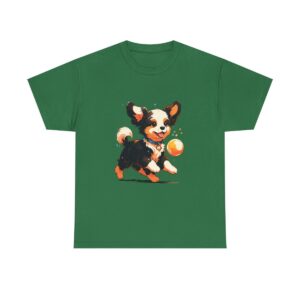 Unisex tee with playful puppy design