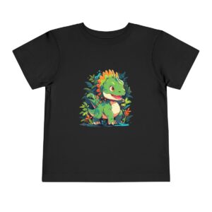 Toddler Short Sleeve Tee with adorable green and yellow dinosaur design