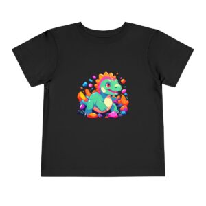 Toddler Short Sleeve Tee with colorful baby dinosaur design