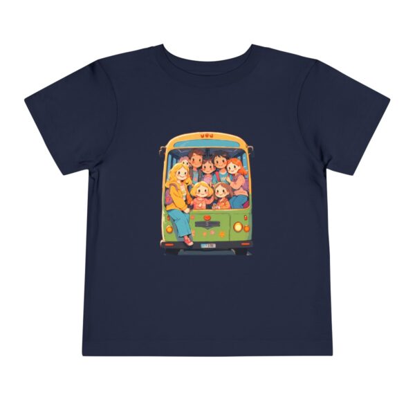 oddler Short Sleeve Tee with a friendly bus and kids design