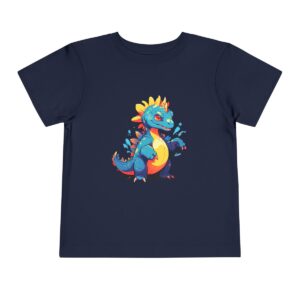 Toddler Short Sleeve Tee with adorable blue and yellow therizinosaurus design