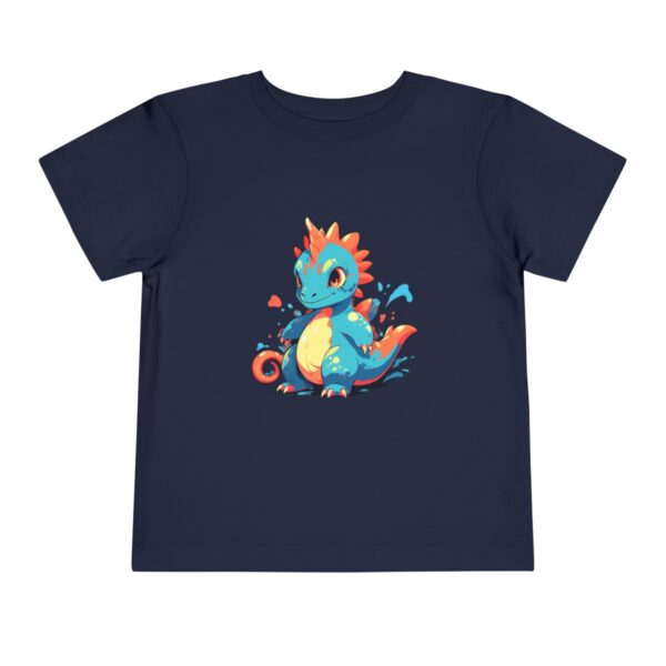 Toddler Short Sleeve Tee with cute blue and orange therizinosaurus design