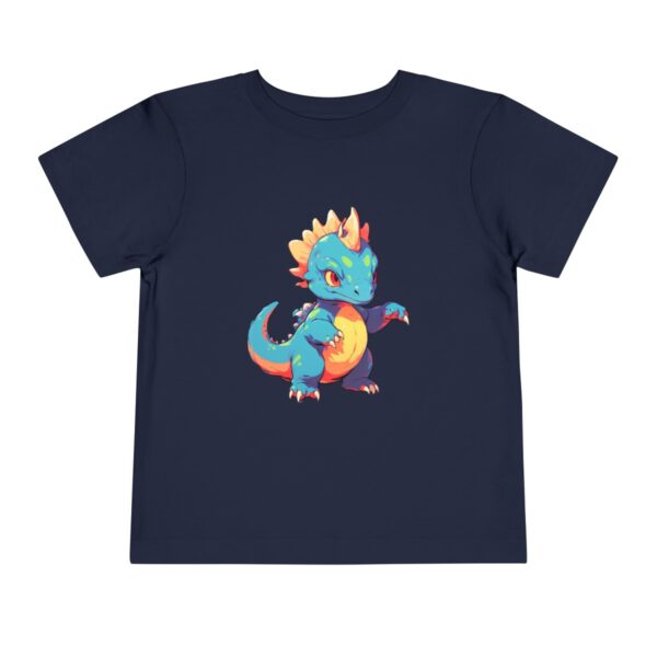 Toddler Short Sleeve Tee with cute blue and orange therizinosaurus design