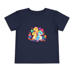 Toddler Short Sleeve Tee with colorful baby dinosaurs design