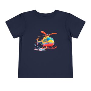 Toddler Short Sleeve Tee with colorful helicopter design