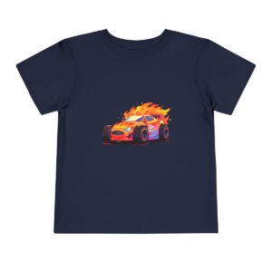 Toddler Short Sleeve Tee with vibrant race car design