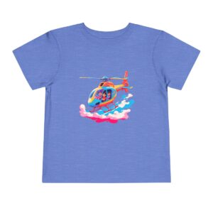 Toddler Short Sleeve Tee with cute helicopter and pilot design