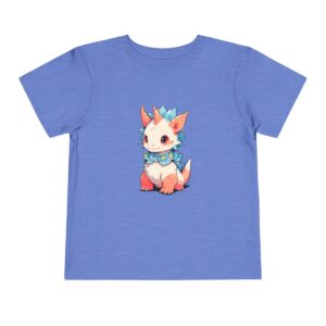 Toddler Short Sleeve Tee with cute white and pink styracosaurus design