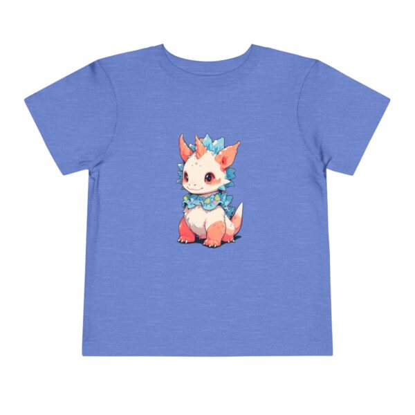 Toddler Short Sleeve Tee with cute white and pink styracosaurus design