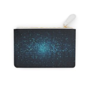 Futuristic pixelated mosaic with gradients and sharp contrasts on a Mini Clutch Bag