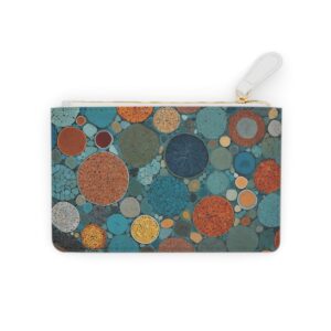 Mosaic of organic shapes resembling cells on a Mini Clutch Bag