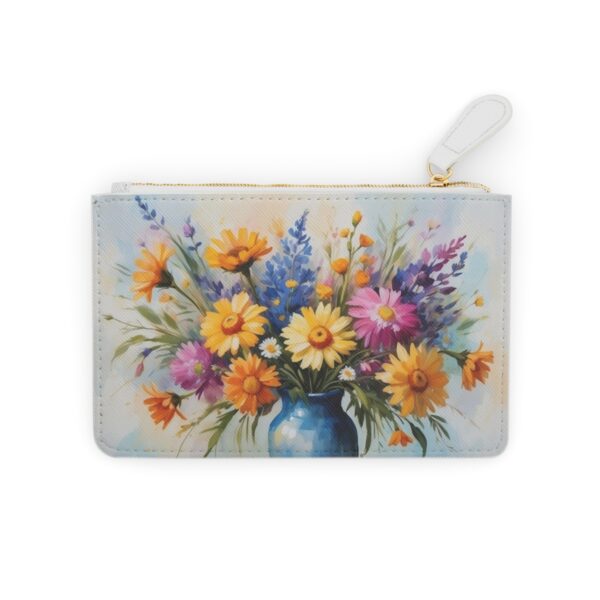 Wildflower bouquet in an impressionistic style on a luxurious Mini Clutch Bag.