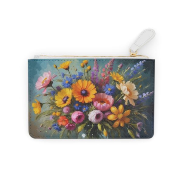 Artful bouquet of wildflowers in an impressionistic design on a Mini Clutch Bag.