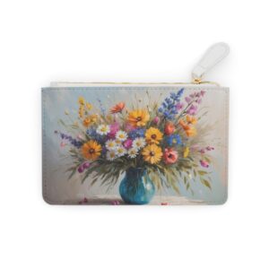 Impressionistic bouquet of wildflowers arranged artfully on a Mini Clutch Bag.