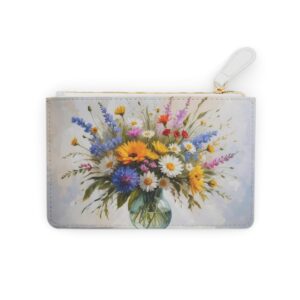 Wildflower bouquet in an impressionistic style on a luxurious Mini Clutch Bag.