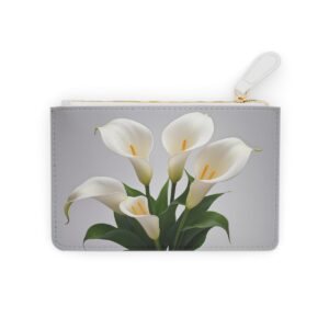 Mini Clutch Bag with Elegant White Flower Design