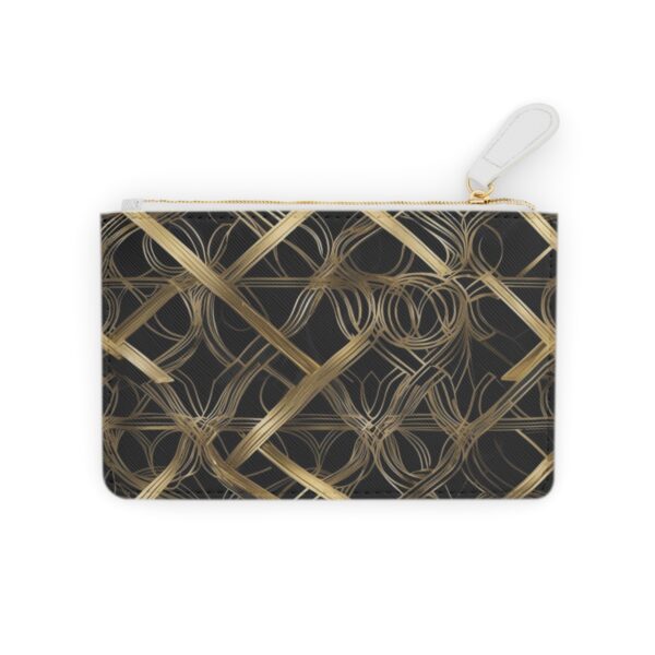 Elegant Mini Clutch Bag with Black and Gold Art Deco Design