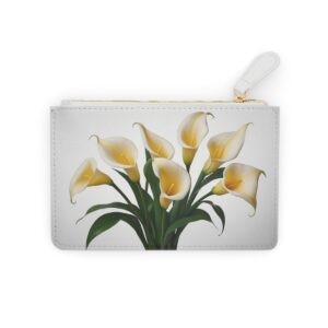 Mini Clutch Bag with White Flower Pattern