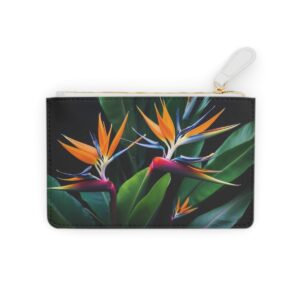 Elegant bird of paradise flowers with elongated vibrant petals on a Mini Clutch Bag.