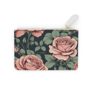 Mini clutch bag with vintage rose illustrations and a touch of Art Nouveau flair