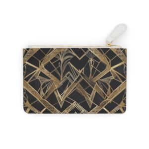 Stylish Mini Clutch Bag with Gold and Black Art Deco Pattern