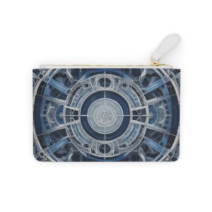 Mini clutch bag with circular architectural blueprint mosaic