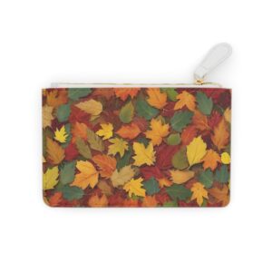 Mini clutch bag with a pattern of autumn leaves