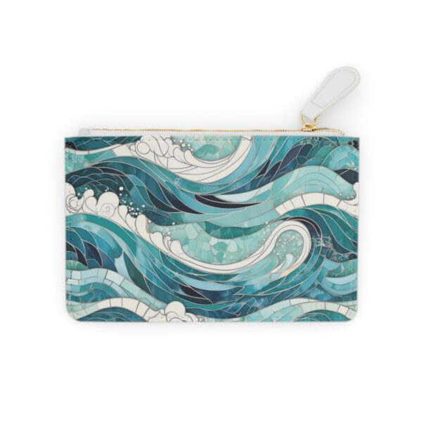 Artistic Mini Clutch Bag with oceanic mosaic and sea foam textures