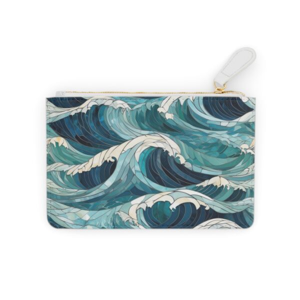 Mini Clutch Bag with oceanic mosaic and abstract wave patterns