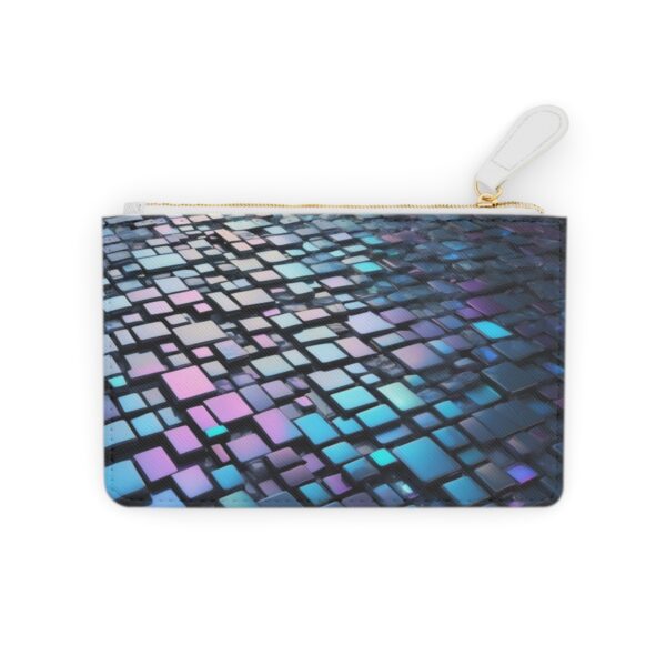 Holographic mosaic shimmering with iridescent, futuristic vibes on a Mini Clutch Bag