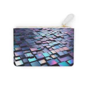 Iridescent shimmering holographic mosaic with futuristic vibes on a Mini Clutch Bag