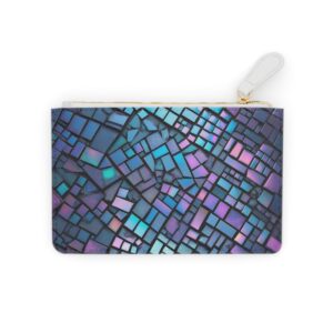 Iridescent holographic mosaic with futuristic vibes on a Mini Clutch Bag