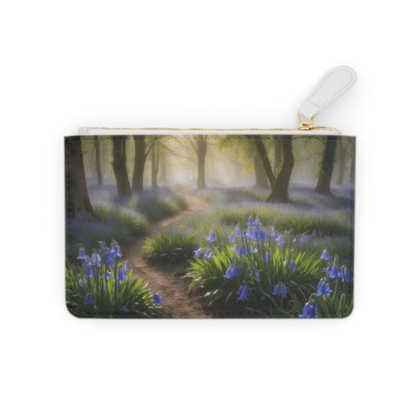 A garden of bluebells with a fresh, dewy morning look on a Mini Clutch Bag.