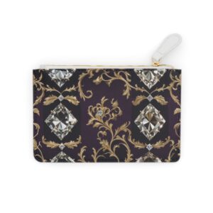 Elegant Mini Clutch Bag with Radiant Diamond Patterns on Rich Velvet