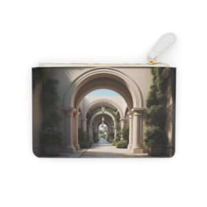 Stylish Mini Clutch Bag with Opulent Gateways and Arches Inspired by 1920s Architecture