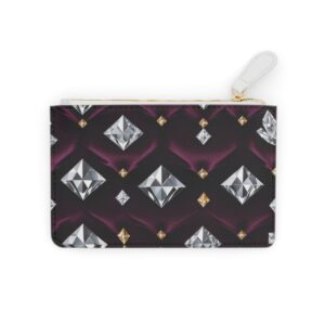 Stylish Mini Clutch Bag with Radiant Diamond Patterns on Rich Velvet