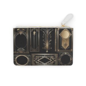 Elegant Mini Clutch Bag with Art Deco Borders and Frames Inspired by Old Hollywood