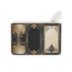 Luxurious Mini Clutch Bag with Art Deco Borders and Frames Inspired by Old Hollywood