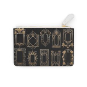 Luxurious Mini Clutch Bag with Art Deco Borders and Frames Inspired by Old Hollywood