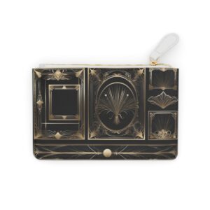 Stylish Mini Clutch Bag with Art Deco Borders and Frames Inspired by Old Hollywood